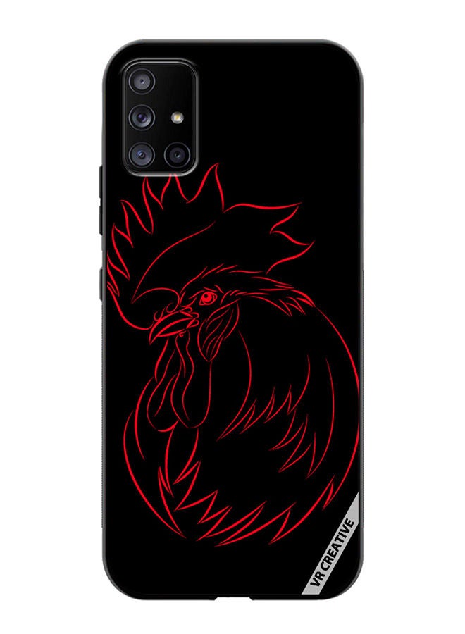 VR CREATIVE Protective Case Cover For Samsung Galaxy A71 5G Coaster Red Sketch On A Black Design Multicolour - Image 1