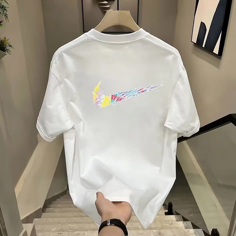 Short-Sleeved T-Shirt Men'S Ins Trendy Brand Hip-Hop Style Round Neck Bottoming Shirt Top Summer - Image 2