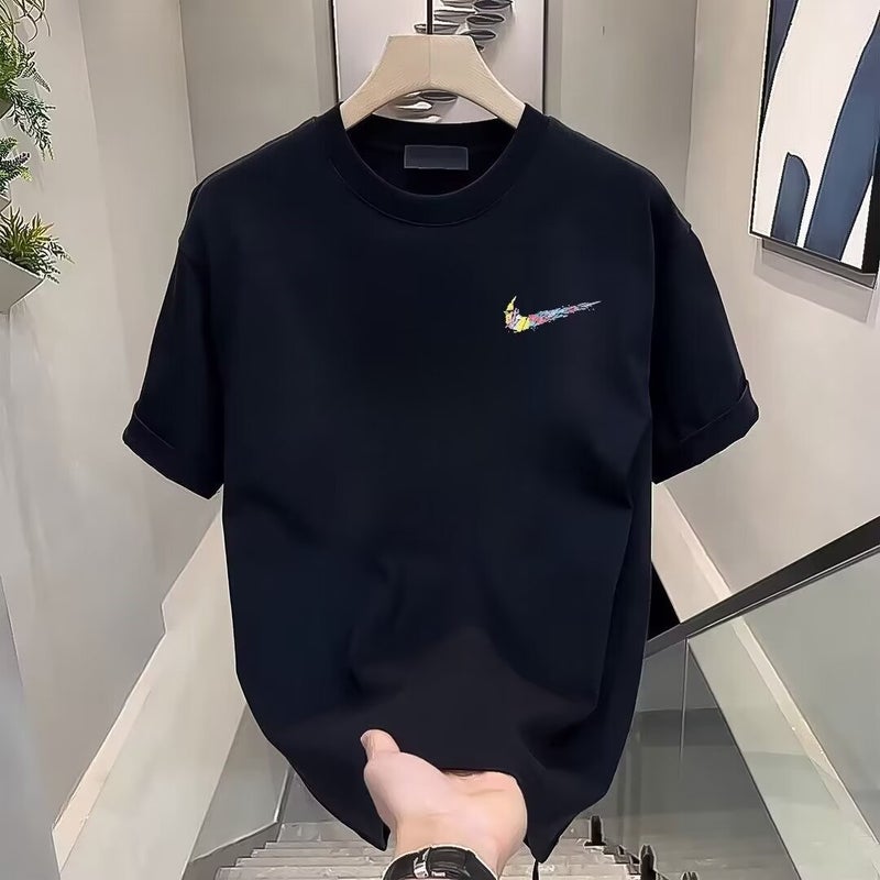 Short-Sleeved T-Shirt Men'S Ins Trendy Brand Hip-Hop Style Round Neck Bottoming Shirt Top Summer - Image 3
