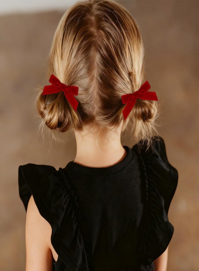 AMCAMI Red Velvet Hair Bow Clips,3Pcs Burgundy Dark Red Christmas Hair Accessories, Stocking Stuffers Gifts for Women Girls - Image 3
