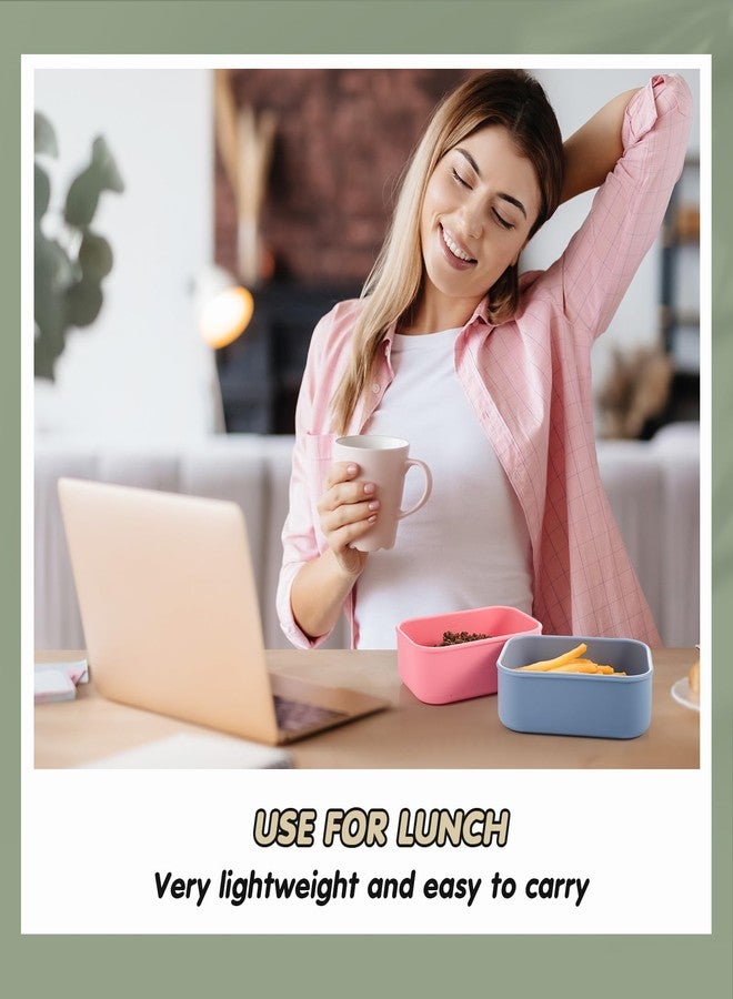 Layhit 4 Pcs Silicone Food Storage Containers for Kitchen Storage 23.7 oz Silicone Lunch Box with Lids Reusable Bento Box Set Airtight, Dishwasher and Freezer Safe, 4 Colors - Image 5