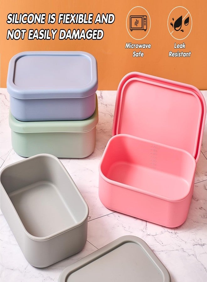 Layhit 4 Pcs Silicone Food Storage Containers for Kitchen Storage 23.7 oz Silicone Lunch Box with Lids Reusable Bento Box Set Airtight, Dishwasher and Freezer Safe, 4 Colors - Image 4