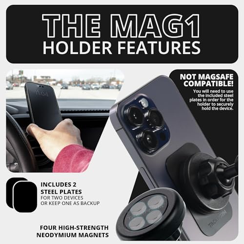 Tackform Link Vent Mount Magnetic Phone Holder - Compatible with '21-'25 Ford F150 & Raptor, '23-'25 Ford Super Duty | Aluminum Base | Short Reach | NOT Compatible with MagSafe - Image 3