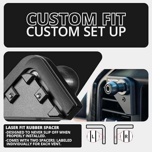 Tackform Link Vent Mount Magnetic Phone Holder - Compatible with '21-'25 Ford F150 & Raptor, '23-'25 Ford Super Duty | Aluminum Base | Short Reach | NOT Compatible with MagSafe - Image 5