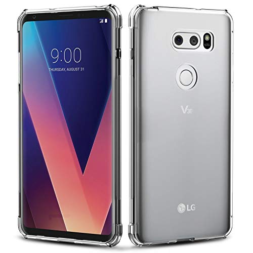 Plus Ultra Clear Slim Shockproof Anti-Slip Grip Soft Transparent Back Cover Case for LG V30+ (LG V30Plus) - Image 1