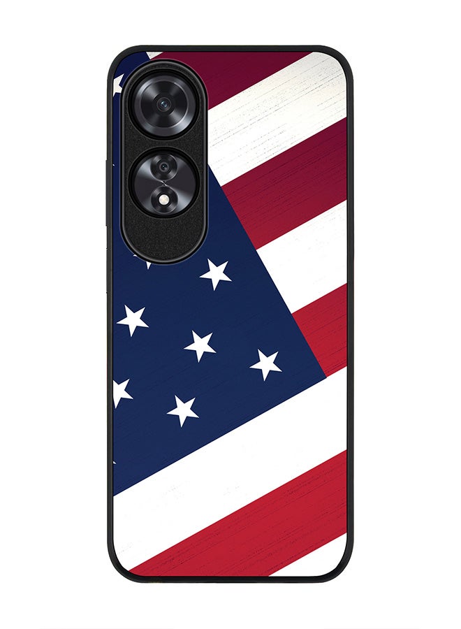 Stylizedd Rugged Black edge case for Oppo A60, Slim fit Soft Case Flexible Rubber Edges Anti Drop TPU Gel Thin Cover -  Flag Of US - Image 1