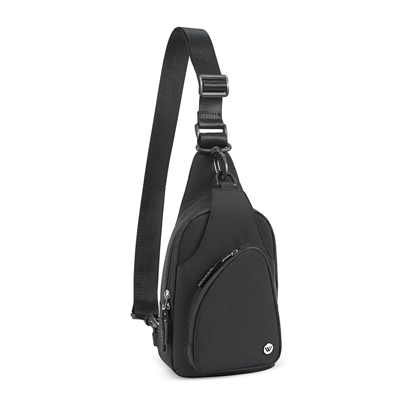 WESTBRONCO Small Sling Bag for Women Nylon Crossbody Purses, Lightweight Crossbody Sling Backpck with Water Bottle Holder for Travel Casual Daily, Black - Image 1