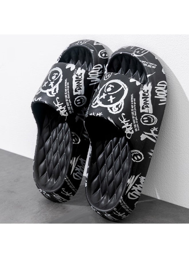 She Enjoys Cartoon Print Eva Thick-soled Slippers For Men And Women, Suitable For Outdoor Wear, Home Use, Bathroom, And Shower Tq440 - Image 4