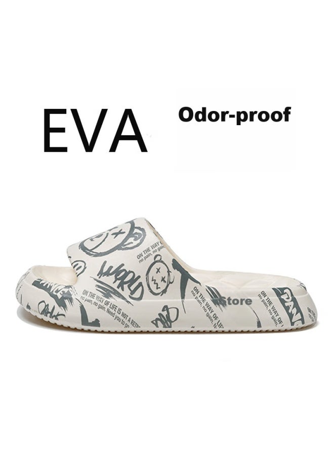 She Enjoys Cartoon Print Eva Thick-soled Slippers For Men And Women, Suitable For Outdoor Wear, Home Use, Bathroom, And Shower Tq440 - Image 2