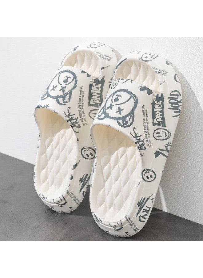 She Enjoys Cartoon Print Eva Thick-soled Slippers For Men And Women, Suitable For Outdoor Wear, Home Use, Bathroom, And Shower Tq440 - Image 1