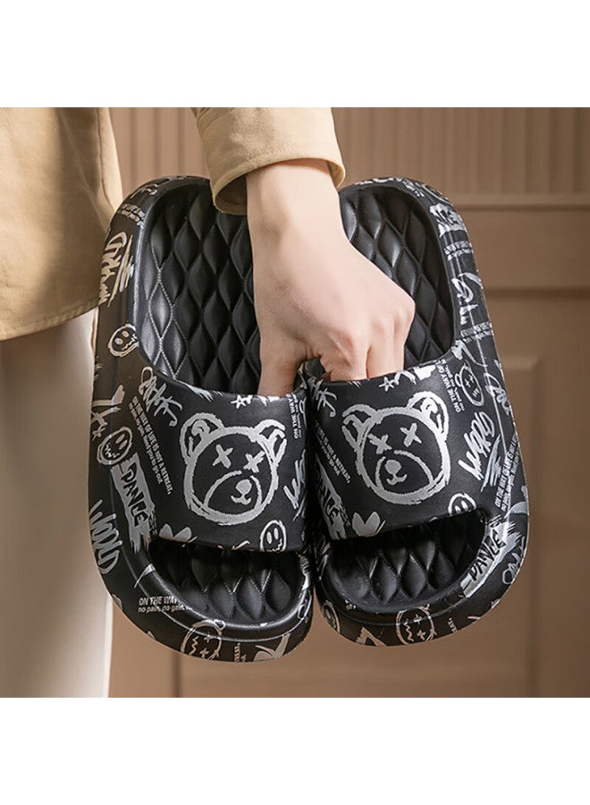 She Enjoys Cartoon Print Eva Thick-soled Slippers For Men And Women, Suitable For Outdoor Wear, Home Use, Bathroom, And Shower Tq440 - Image 3