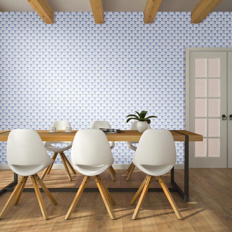 Drydiet Blue Bow Wallpaper Peel and Stick Contact Paper 15.8 x 118.1 in Blue Coquette Wallpaper Self Adhesive Removable Wall Sticker Paper for Home Locker Dorm Classroom Bedroom Living Room Decor - Image 5