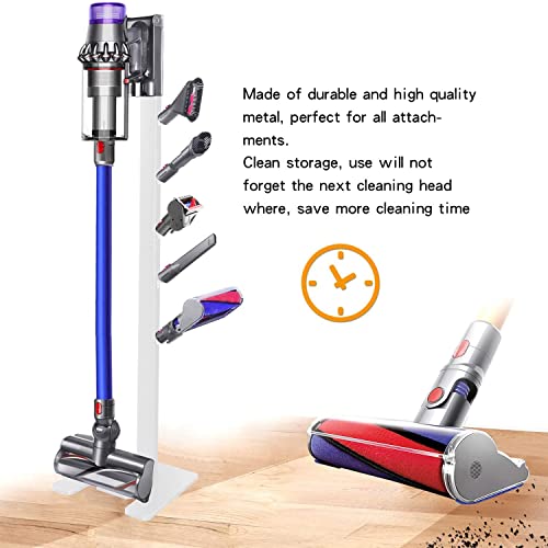 XIGOO Storage-Stand-Docking-Station-Holder Compatible with V15 Detect V11 V10 V8 V7 V6 Cordless Vacuum Cleaners, Stable Metal Organizer Rack(White, 5 Hooks) - Image 4