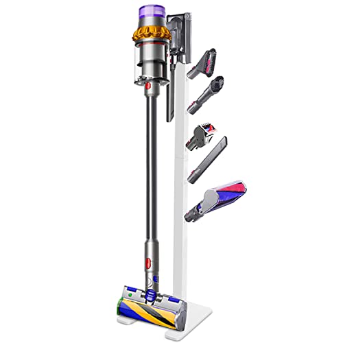 XIGOO Storage-Stand-Docking-Station-Holder Compatible with V15 Detect V11 V10 V8 V7 V6 Cordless Vacuum Cleaners, Stable Metal Organizer Rack(White, 5 Hooks) - Image 1