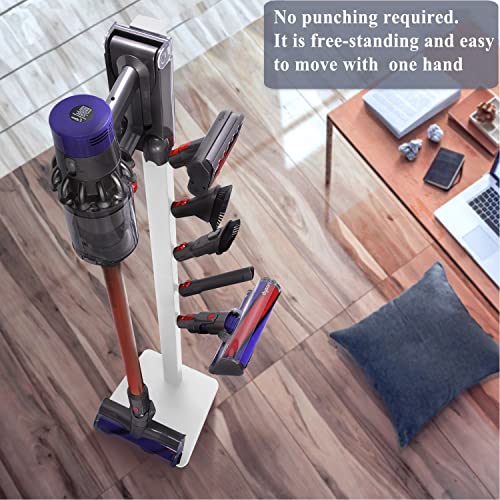 XIGOO Storage-Stand-Docking-Station-Holder Compatible with V15 Detect V11 V10 V8 V7 V6 Cordless Vacuum Cleaners, Stable Metal Organizer Rack(White, 5 Hooks) - Image 5