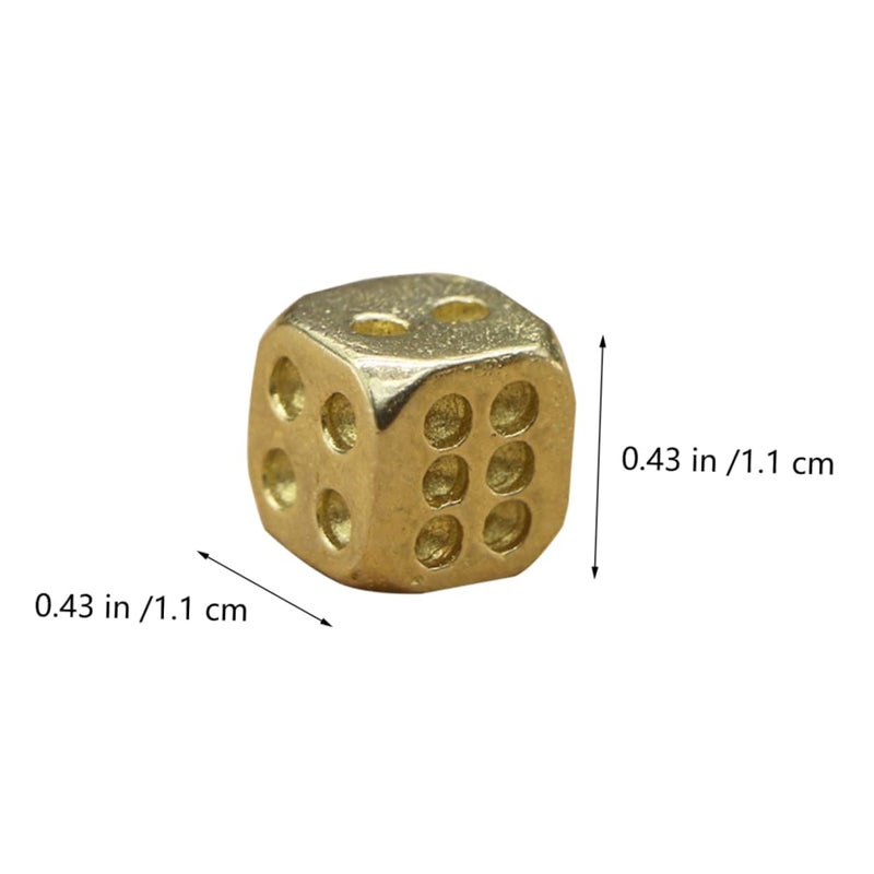 Vintage Brass Dice Set 4 Pieces Rounded Corner Game Props For Home Bar Decor - Image 5