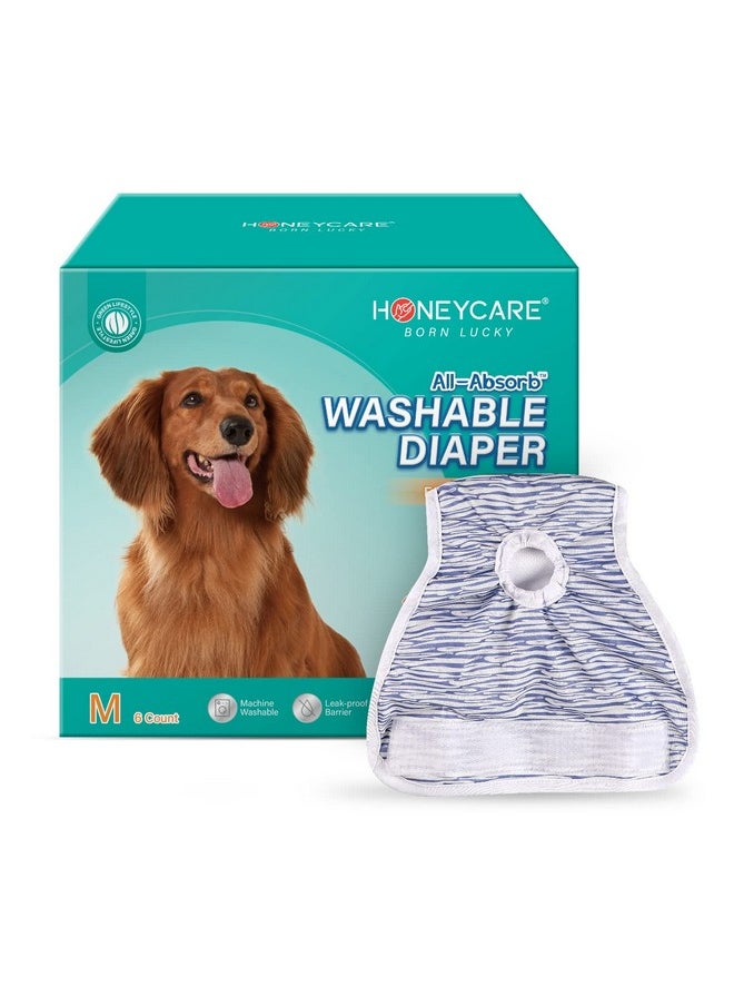 HONEY CARE HONEY CARE Washable Dog Diapers (6 Pack) of Premium Absorbent Doggie Diapers, Durable Female Dog Diapers Dress in Excitable Urination, Period, Heat, Incontinence  - Image 1