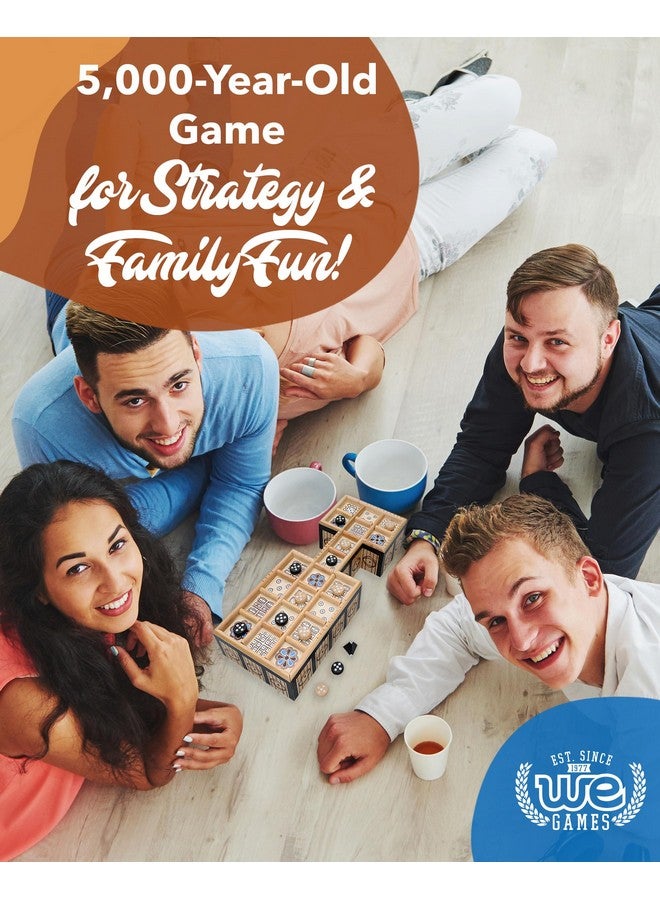 WE Games Royal Game of UR - Ancient Strategy Two-Player Board Game with 13.5” x 5.5” Wood Board & Storage Drawers, Ideal for History Enthusiasts - Image 3