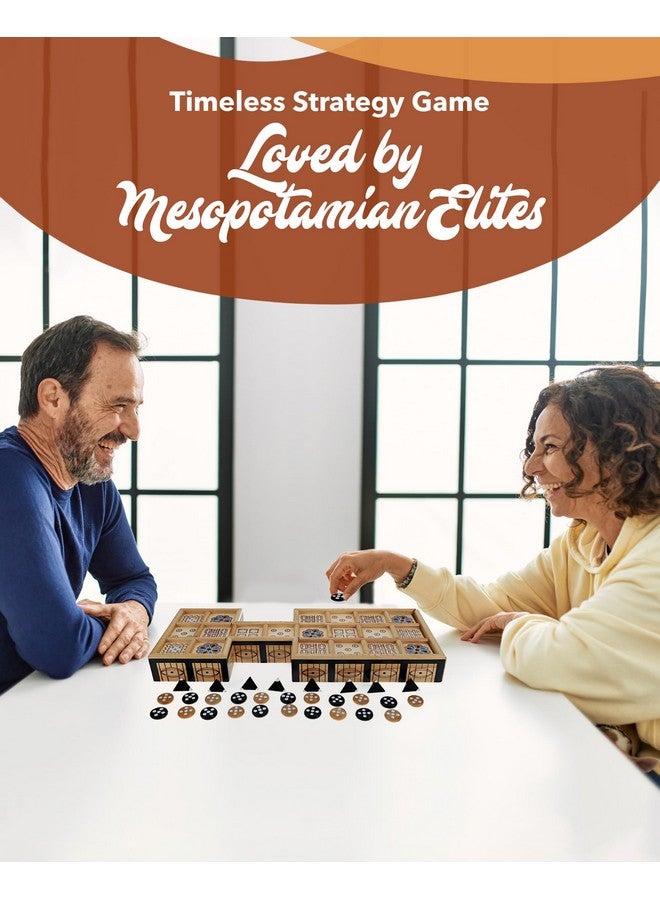 WE Games Royal Game of UR - Ancient Strategy Two-Player Board Game with 13.5” x 5.5” Wood Board & Storage Drawers, Ideal for History Enthusiasts - Image 5