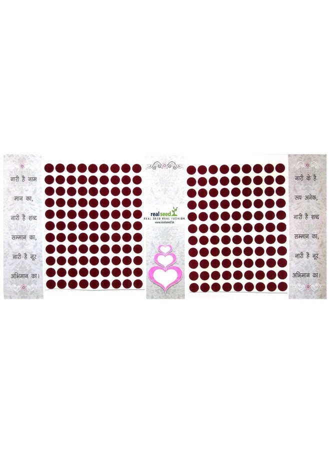 Shubh Vivah Collection Round Size Maroon Forehead Bindis For Women