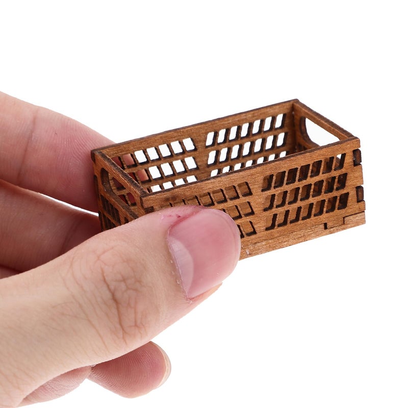 Miniature Wooden Bread Rack Dollhouse Accessories Light Coffee Double Layer Display Shelf - Image 5