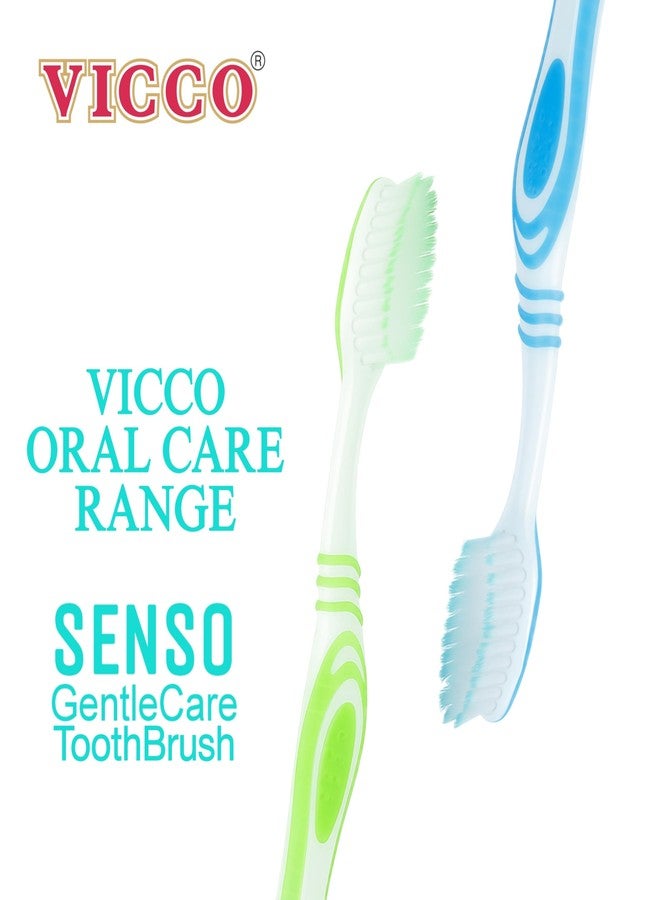 VICCO Oral Care, Senso Gentle Care Sensitive Toothbrush, Pack of 4, Set of 2, Softer & Slimmer Bristles - Image 2