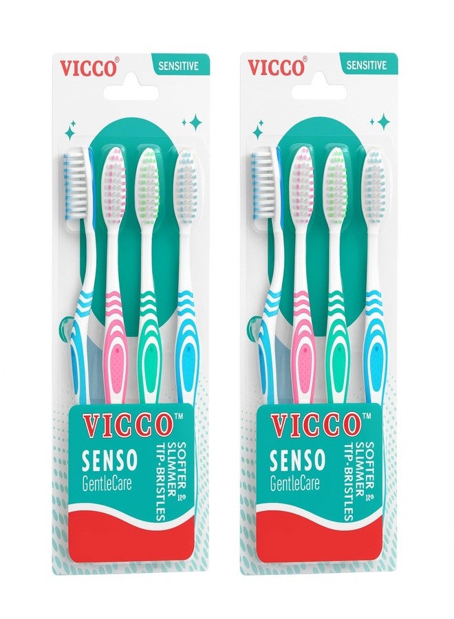 VICCO Oral Care, Senso Gentle Care Sensitive Toothbrush, Pack of 4, Set of 2, Softer & Slimmer Bristles - Image 1