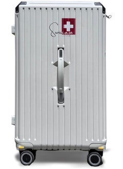 SWISSCASE Hardshell Suitcase, 28-Inches, Lightweight PC Luggage with Double Spinner Wheels, BTL-A001 White  - Image 2