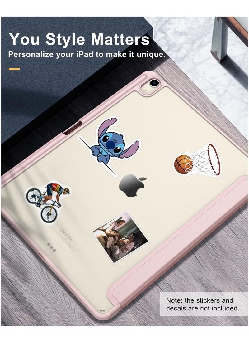 DUSALA Case for New iPad Air 13 Inch M3 M2 2025/2024 – Slim Protective Cover with Pencil Holder | Clear Transparent Back Shell + Auto Wake Sleep Magnetic Front | Lightweight Trifold Stand Case in Pink | Supports Apple Pencil Charging | Designed for iPad Air 13" - Image 5