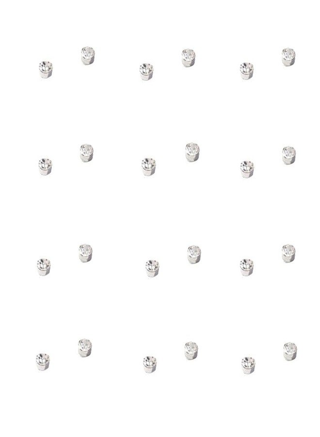أن.سي 24 قطعة من أقراط مرصعة بالكريستال المغناطيسي، مصنوعة من الفولاذ المقاوم للصدأ، مرصعة بالزركونيا المكعبة، لا تحتاج إلى ثقب، مناسبة للأنف والأذن والشفاه، مجوهرات بدون ثقب للنساء والرجال - 3 مم، لون أبيض - Image 1