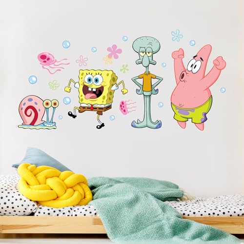 WALL PALZ Spongebob Squarepants Wall Decals Patrick Star Squidward Gary Vinyl Wall Sticker Bedroom Decorations Peel and Stick Room Decor - Image 1