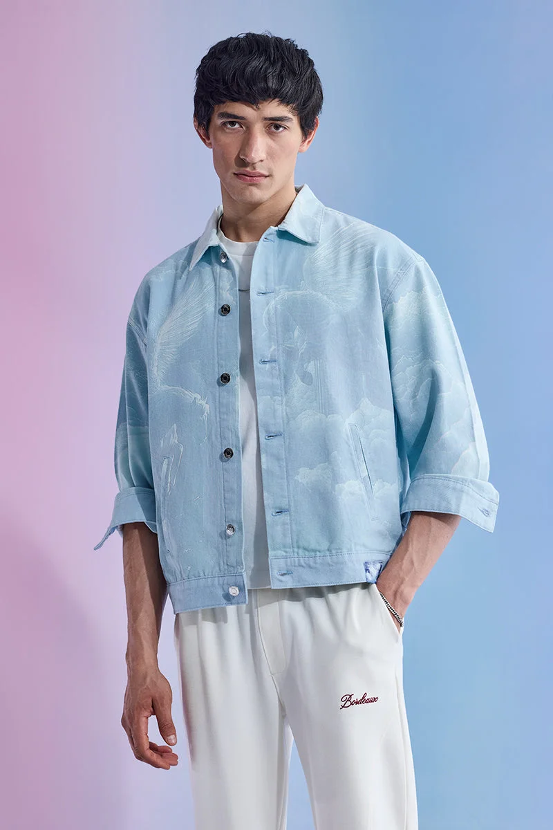 سنيتش Utopia Relaxed Fit Printed Denim Jacket