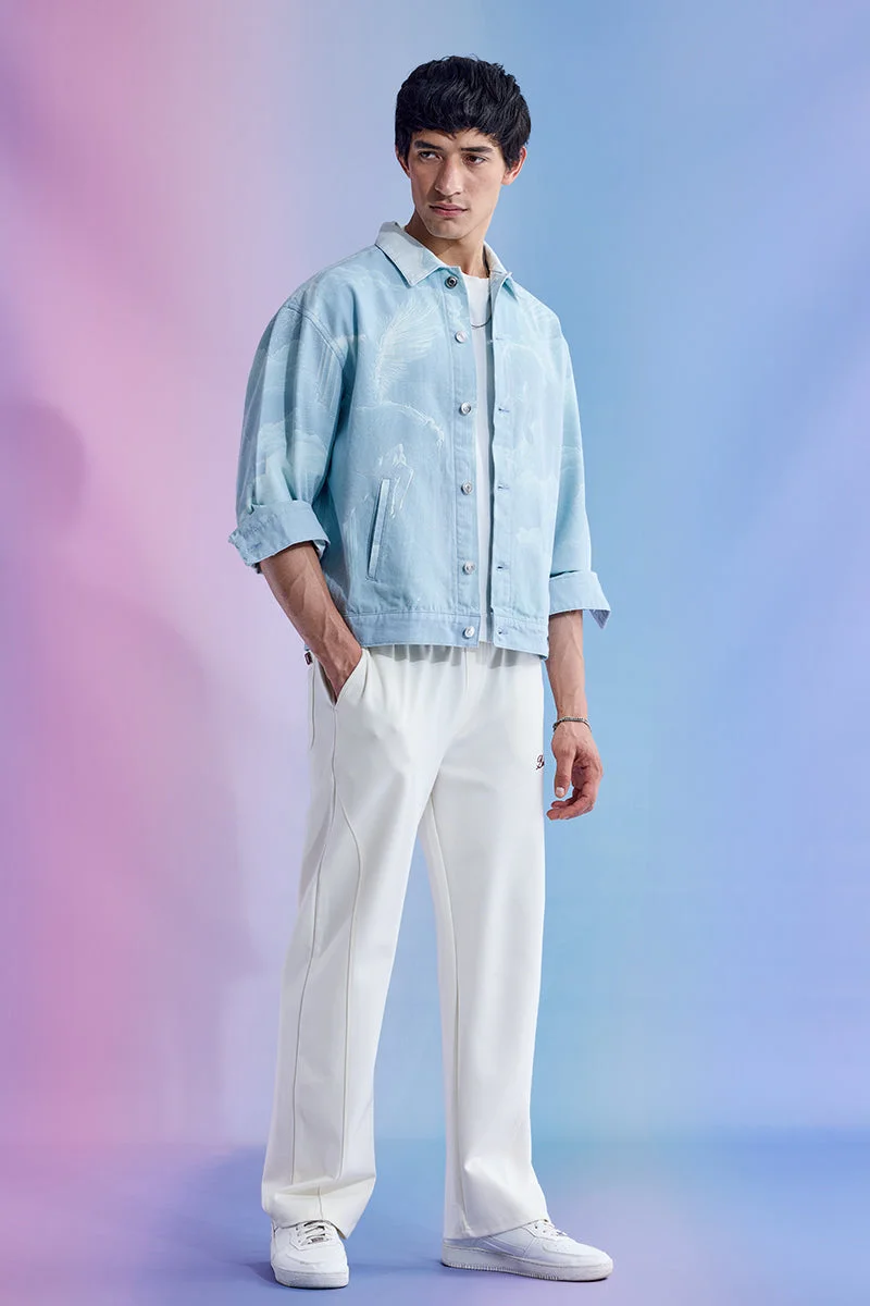سنيتش Utopia Relaxed Fit Printed Denim Jacket