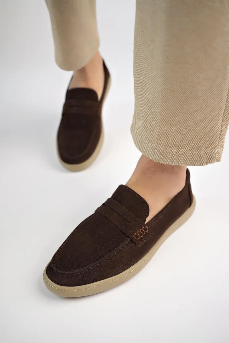 موغو Denzel Guaranteed Daily Classic Leather Casual Comfortable Orthopedic Laceless Men's Shoes