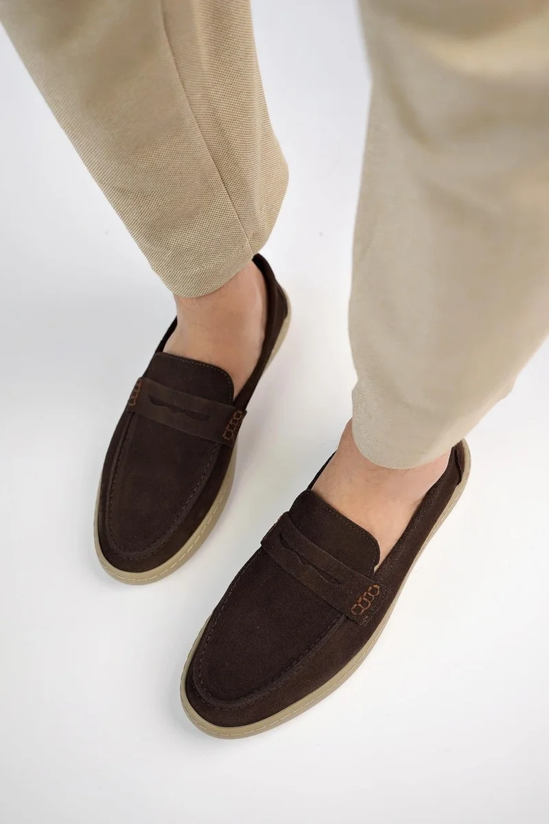 موغو Denzel Guaranteed Daily Classic Leather Casual Comfortable Orthopedic Laceless Men's Shoes