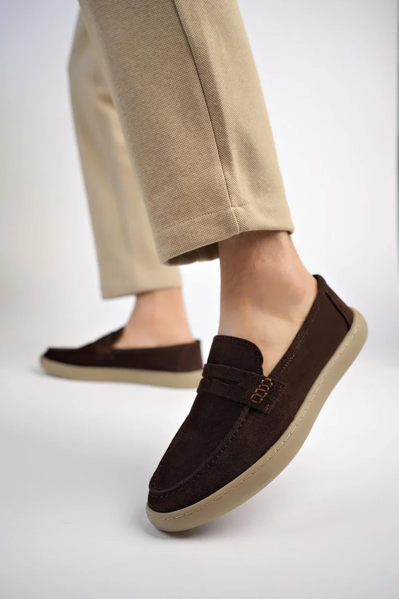 موغو Denzel Guaranteed Daily Classic Leather Casual Comfortable Orthopedic Laceless Men's Shoes