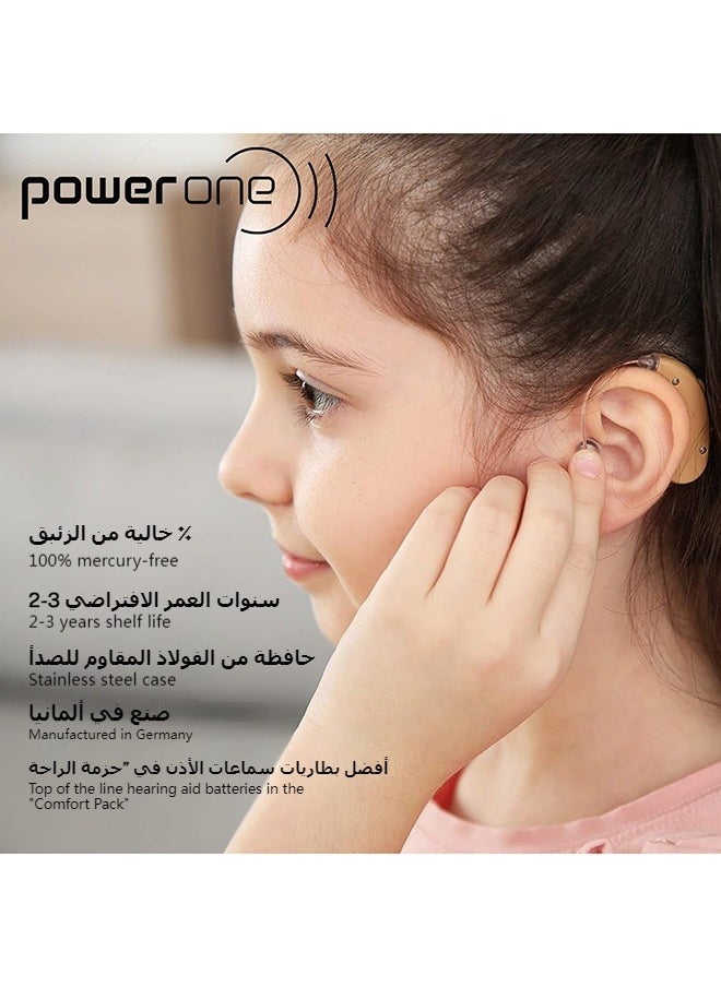 Power One - Pack of 12 Cochlear Implant Batteries, 1.45V, Original and High Performance - Image 1