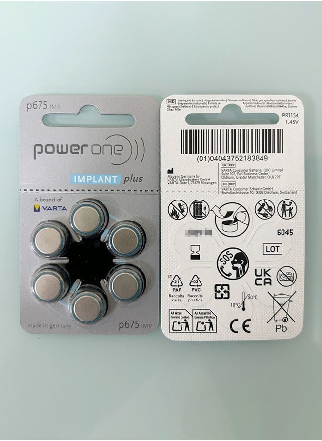 Pack of 12 Cochlear Implant Batteries, 1.45V, Original and High Performance