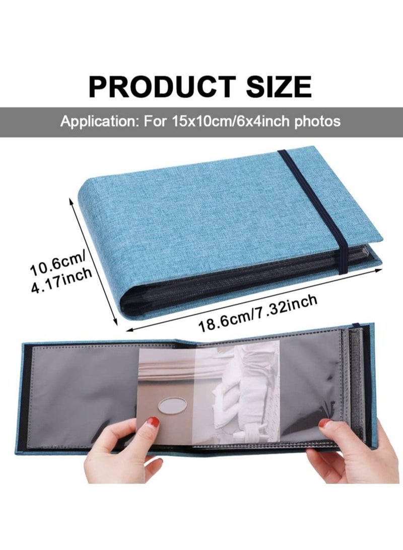 كابتن تيك 2 Pcs Small Photo Album Book Linen Cover Portable Picture Albums for Baby Family Wedding Anniversary - Image 5