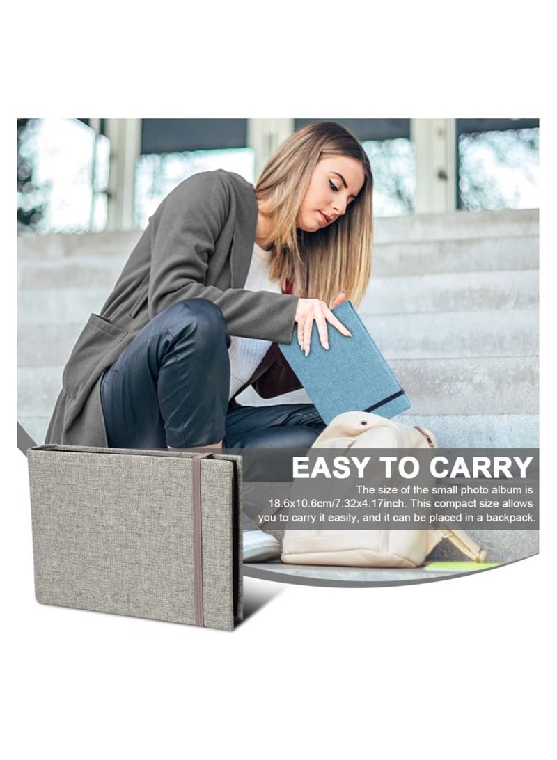 كابتن تيك 2 Pcs Small Photo Album Book Linen Cover Portable Picture Albums for Baby Family Wedding Anniversary - Image 3