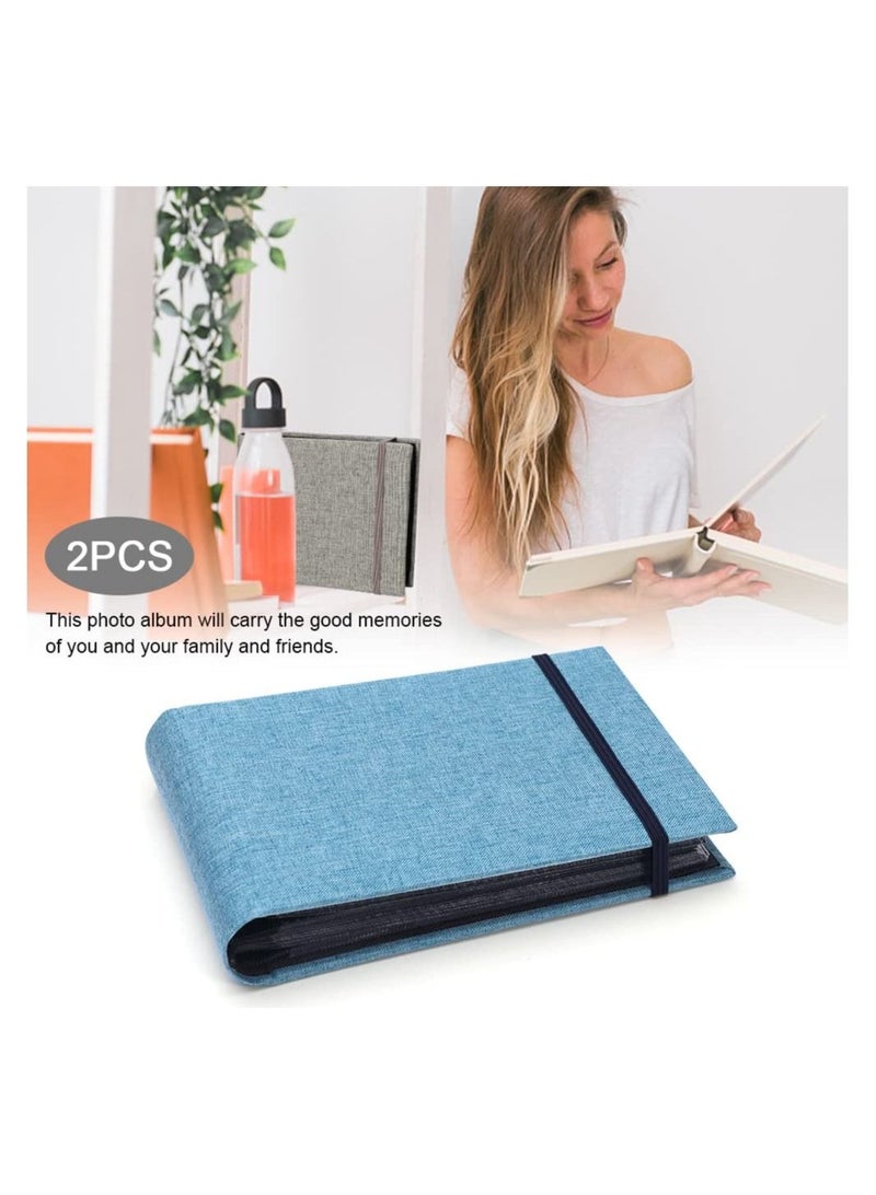 كابتن تيك 2 Pcs Small Photo Album Book Linen Cover Portable Picture Albums for Baby Family Wedding Anniversary - Image 2