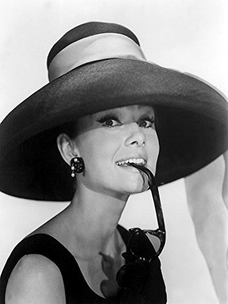 Buyartforless buyartforless Audrey Hepburn in Summer Hat 12x16 Art Print Poster Wall Decor Famous Image Made in The USA