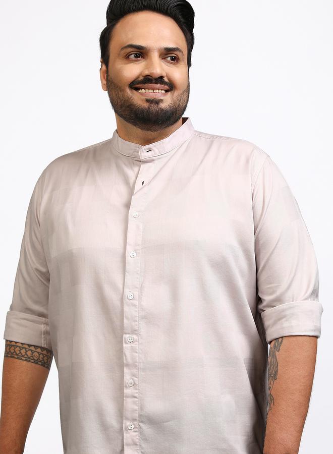 HIGHLANDER Plus Size Mandarin Collar Shirt - Image 1