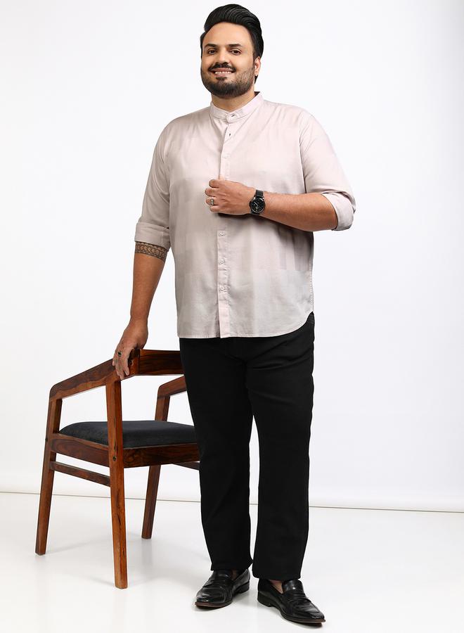 HIGHLANDER Plus Size Mandarin Collar Shirt - Image 2