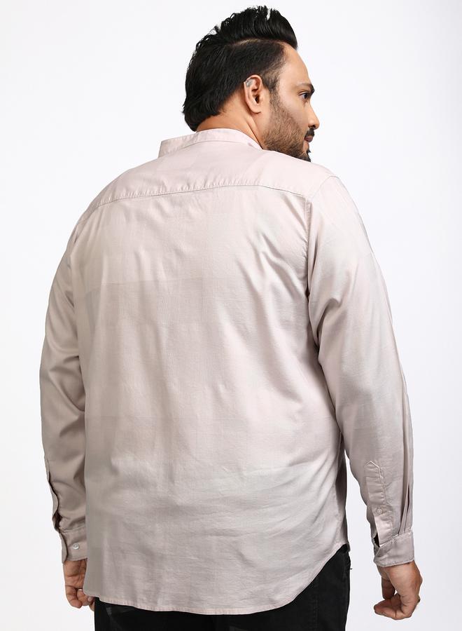 HIGHLANDER Plus Size Mandarin Collar Shirt - Image 3