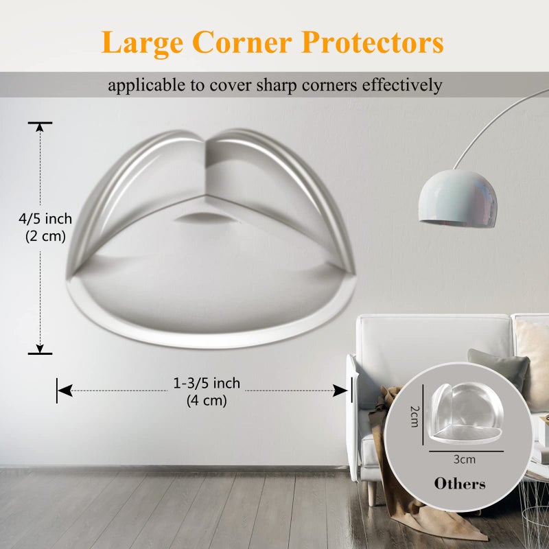 Gudui 20 Pack Corner Protector Baby Proofing Safety Corner Guards for Furniture Clear Edge Protectors Bumper Child Proof Large Silicone Corner Covers Cushion for Table Desk Fireplace Against Sharp Corner - Image 2