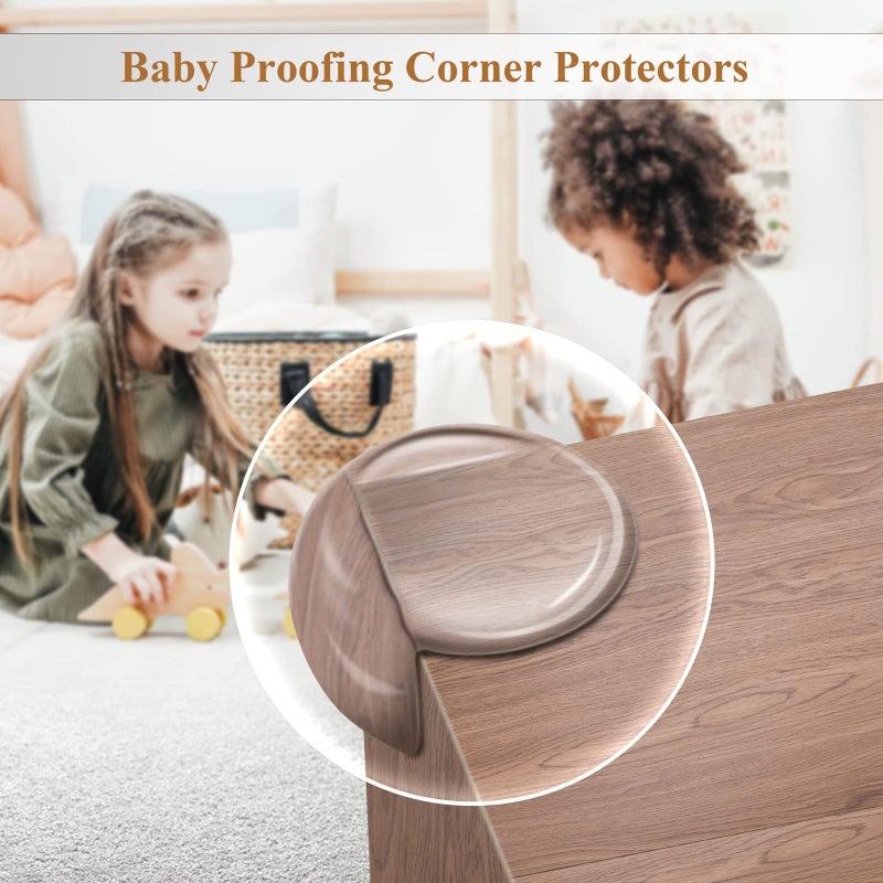 Gudui 20 Pack Corner Protector Baby Proofing Safety Corner Guards for Furniture Clear Edge Protectors Bumper Child Proof Large Silicone Corner Covers Cushion for Table Desk Fireplace Against Sharp Corner - Image 5