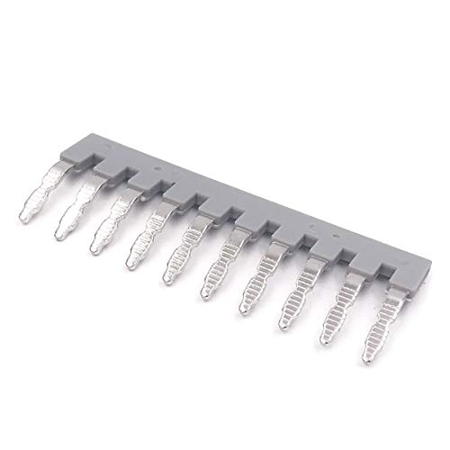 Erayco 10Pcs EB10-6 DIN Rail Terminal Block Press-Fit Jumper, Insert-Pull Bridging Matching UK-2.5B UK5N UDK4 UKK5 External Bridge Copper Jumpers 10 Pole - Image 5