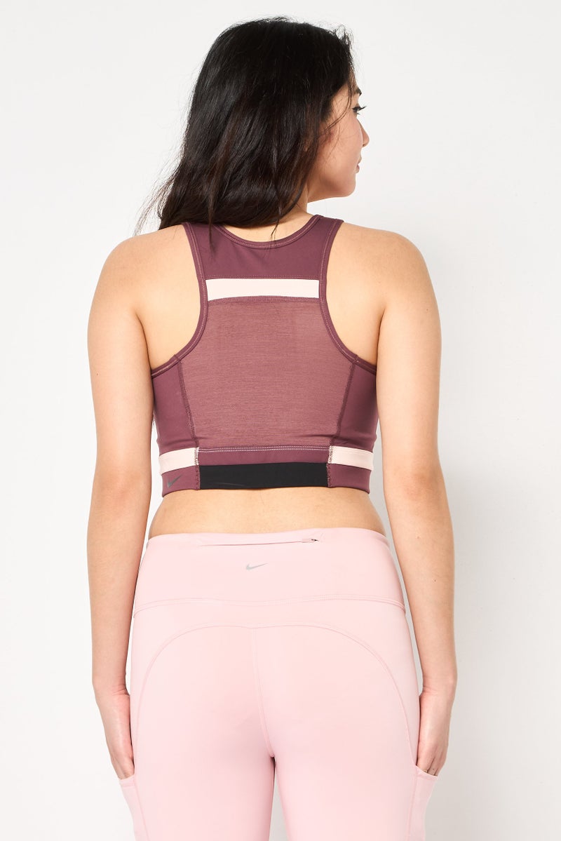 Nike Women Brand Logo Lightly Padded Training Bra, Mauve - Image 4