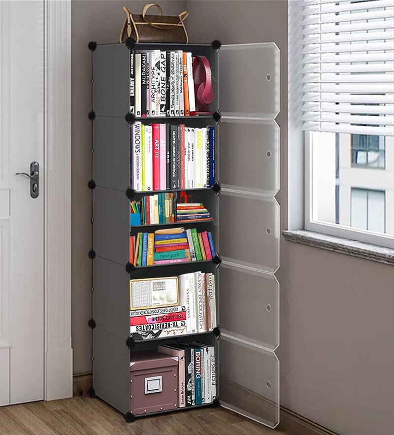 AYSIS Aysis Bookshelf Storage Shelve For Books Storage Organizer Children Book Rack Bookcase For Home Furniture Bookshelf For Home Library 10 Cases Grey Non Woven Fabric - Image 1